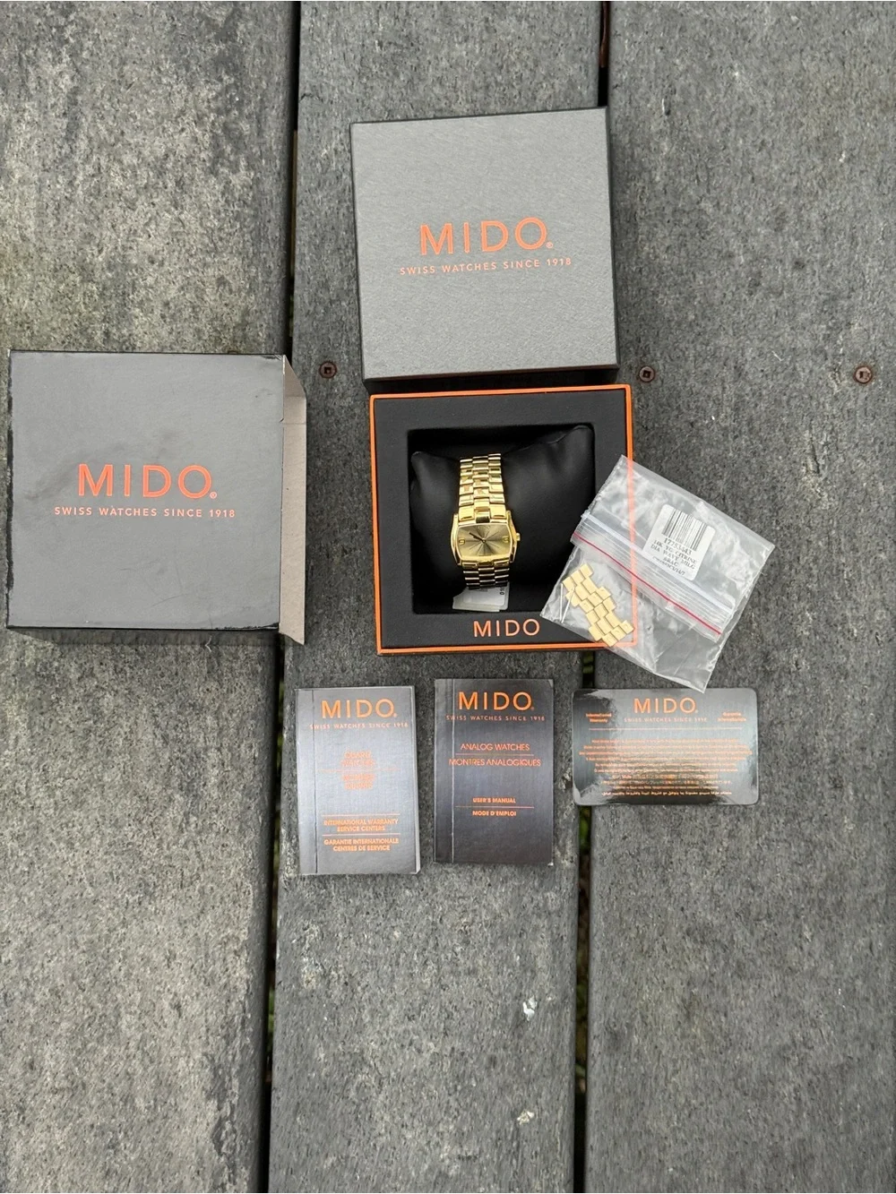 MIDO Romantique Ladies gold Watch unique bracelet